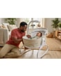 2222181141_F4_2026_TinyLove_BabyGear_CozyTinyRocker_BohoChic_LifestyleImage_dadandbabylyingposition