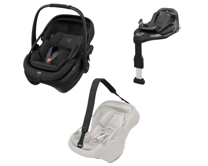 MCBS844180658541003_2025_MaxiCosi_CarSeat_Bundle_CoralSlideProSlideProBaseCarryStrap_Black_3qrt